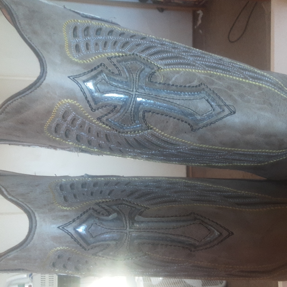 Gypsy Girl By Conkus Ornate Christian Winged Cross Western Boots Sz 7 - Picture 8 of 14